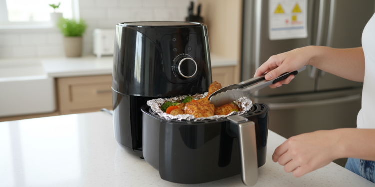 Pode usar papel alumínio na air fryer?