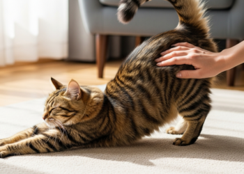 O que significa quando o gato levanta o bumbum ao receber carinho?