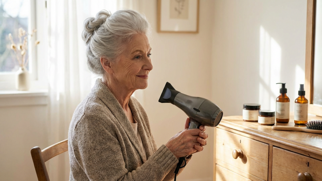 Qual é o erro que as mulheres com mais de 60 anos cometem ao usar um secador de cabelo