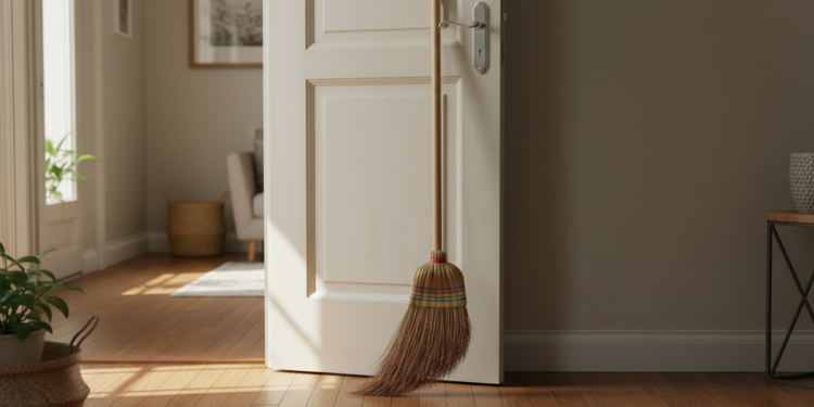 O que significa colocar uma vassoura atrás da porta?