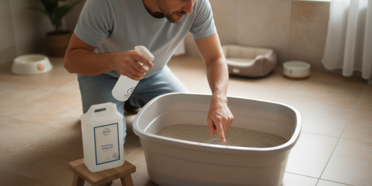 Para que serve pulverizar vinagre na caixa sanitária do gato e por que o recomendam