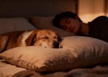 Por que os cachorros dormem nos travesseiros de seus donos