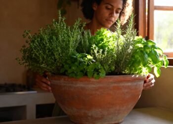 Como plantar orégano, tomilho e manjerona juntos em um só vaso