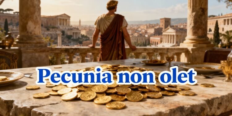 O que significa a frase "Pecunia non olet", usada por um imperador para justificar impostos