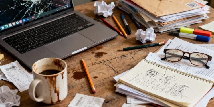 O que significa trabalhar com uma mesa bagunçada, segundo a psicologia