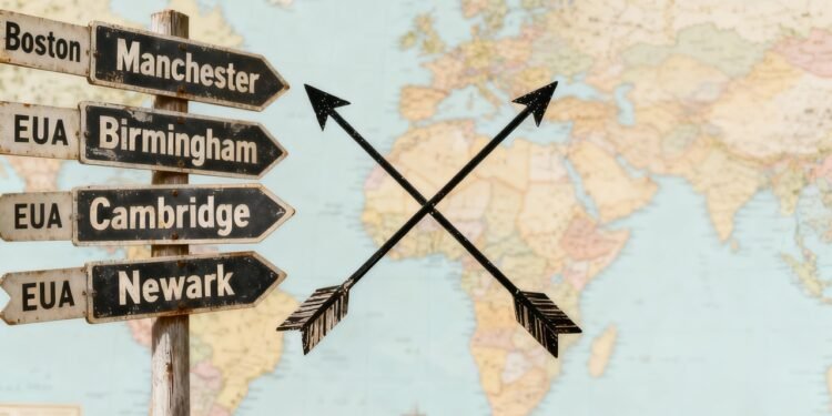 As cidades nos Estados Unidos que têm os mesmos nomes que as do Reino Unido