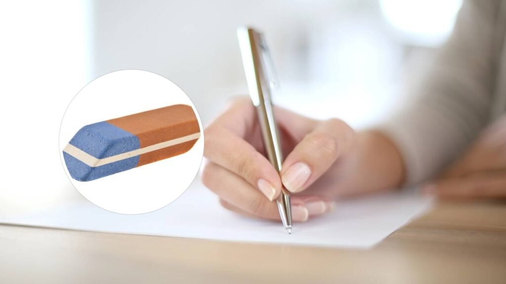 Poucos sabem qual é a verdadeira função da parte azul da borracha