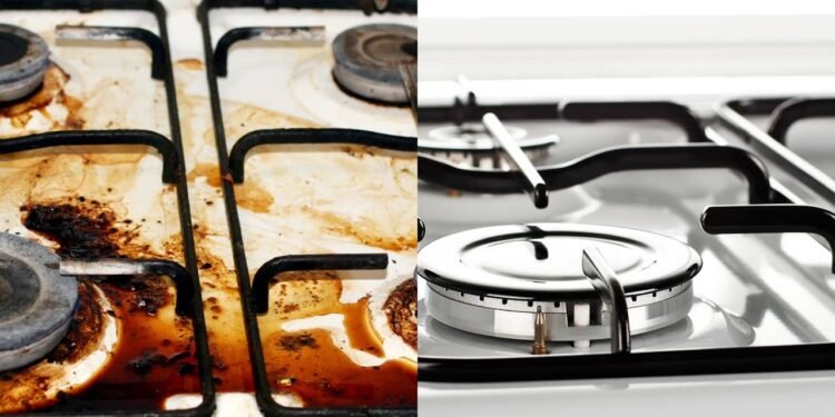 Como limpar a boca do fogão com uma mistura caseira e sem esforço