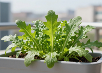 A folha verde amarga boa para o fígado que pode ser plantada fácil em jardineiras