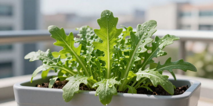 A folha verde amarga boa para o fígado que pode ser plantada fácil em jardineiras