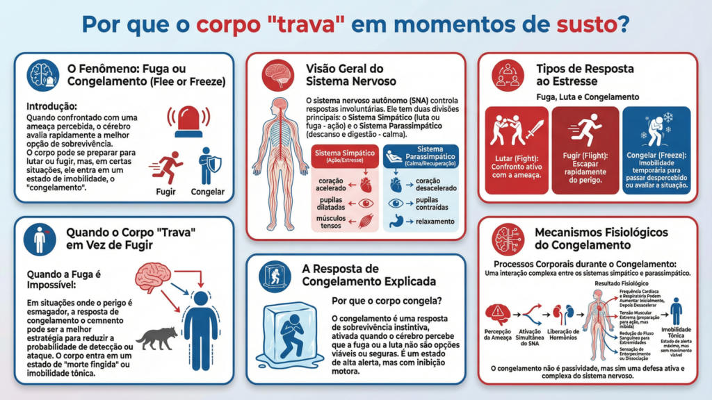 Por que o corpo “trava” em momentos de susto?