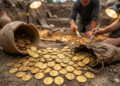 Cientistas desenterram 40.000 moedas de ouro escondidas em vasos e pertencem a um único país