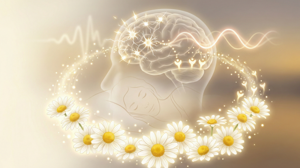 Erva de tons claros conhecida por promover relaxamento e auxiliar no sono natural