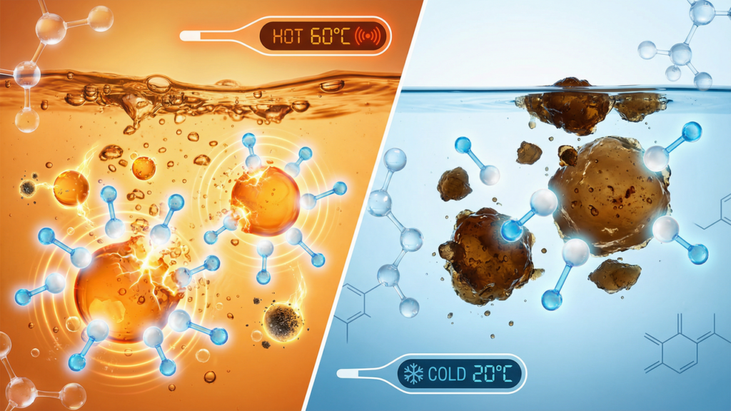 Poucos sabem por que a água quente limpa melhor do que a fria