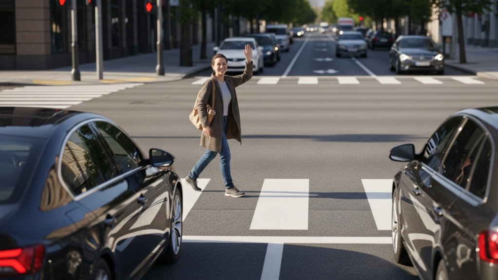 O que significa acenar um “obrigado” para carros ao atravessar a rua, segundo a ciência
