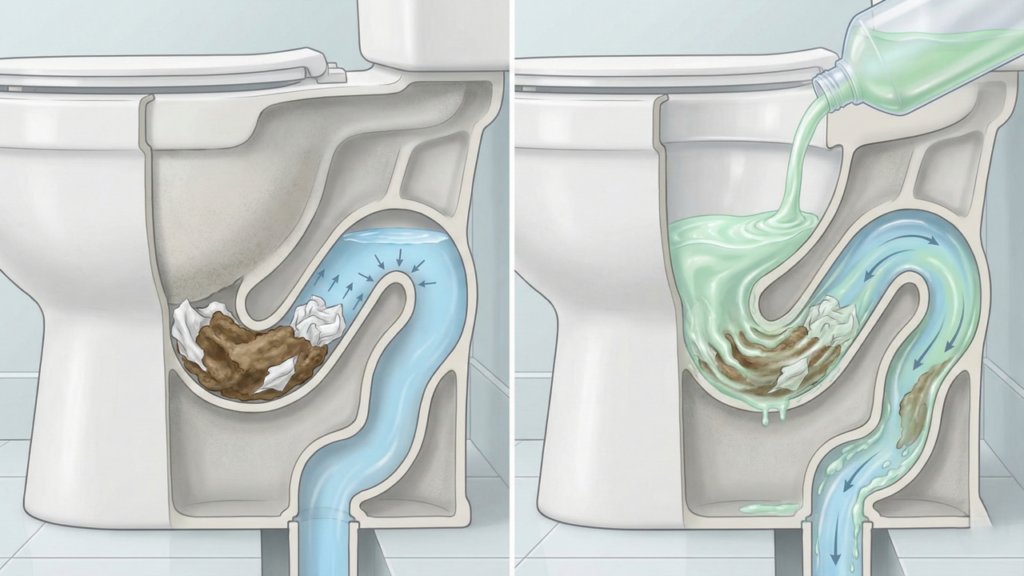 Uso de detergente líquido no ralo como medida simples para prevenir problemas domésticos