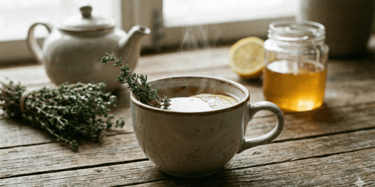 Os benefícios do chá de tomilho para fortalecer a imunidade estão ligados à presença de antioxidantes e compostos bioativos