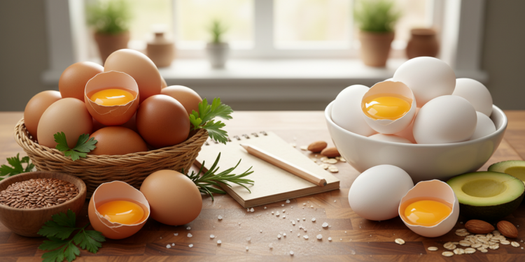 Qual é a diferença entre ovos marrons e brancos?