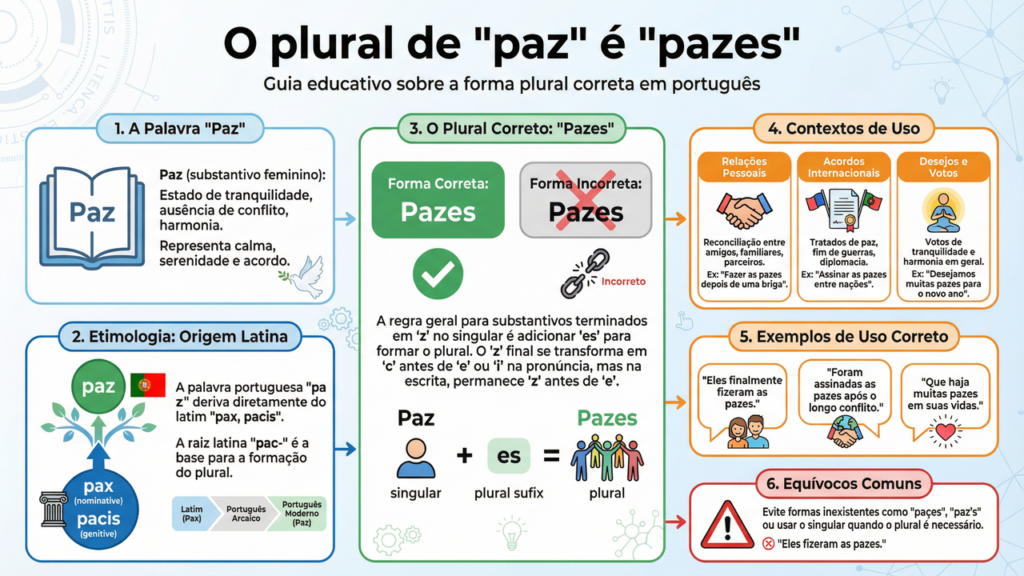O plural de “paz” é “pazes”, e a origem vem do latim