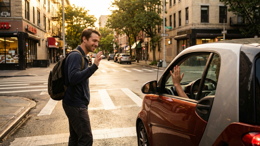 O que significa agradecer o motorista quando ele deixa você atravessar a rua, segundo a psicologia