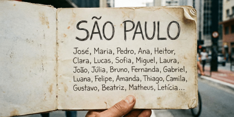 Os 2 nomes mais comuns em São Paulo capital para homens e mulheres, segundo pesquisas