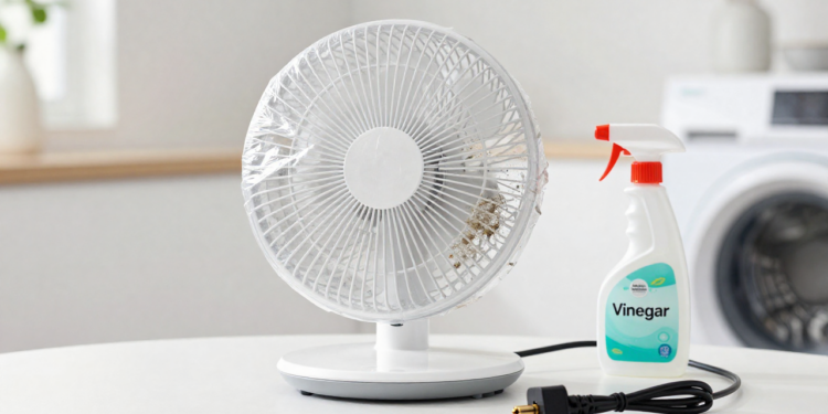como usar vinagre branco para limpar o ventilador