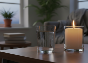 O truque do copo de água e vela que mede a umidade interna em segundos