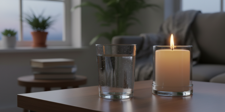 O truque do copo de água e vela que mede a umidade interna em segundos