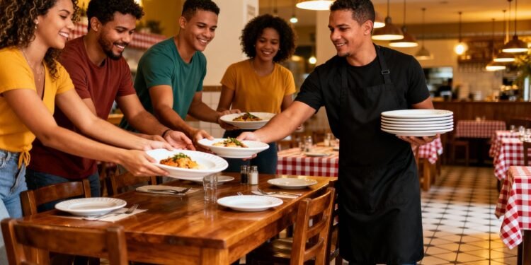 O que significa ajudar garçons em um restaurante, segundo a psicologia