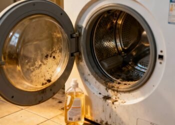 Especialista alerta: sabão líquido em baixa temperatura acumula no tambor da máquina