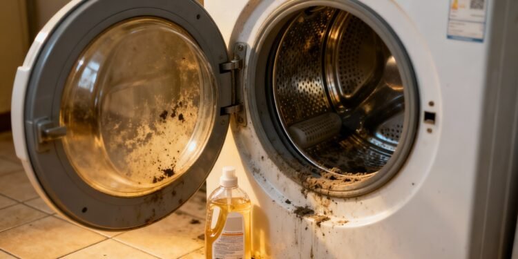 Especialista alerta: sabão líquido em baixa temperatura acumula no tambor da máquina