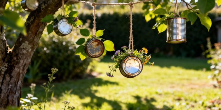 Poucos sabem por que é recomendável pendurar tampas de latas no jardim