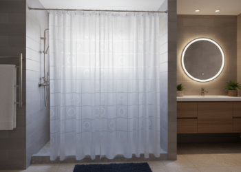 Adeus box de vidro: a volta das cortinas de banho impermeáveis e elegantes