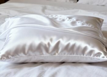 Usar uma fronha de cetim ou seda para prevenir rugas de sono e frizz no cabelo