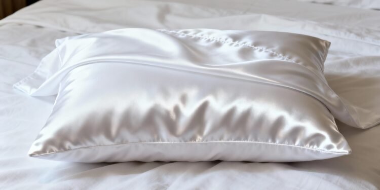 Usar uma fronha de cetim ou seda para prevenir rugas de sono e frizz no cabelo