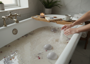 O banho de imersão com sal amargo (Epsom) que "suga" a dor muscular pós-treino através da pele