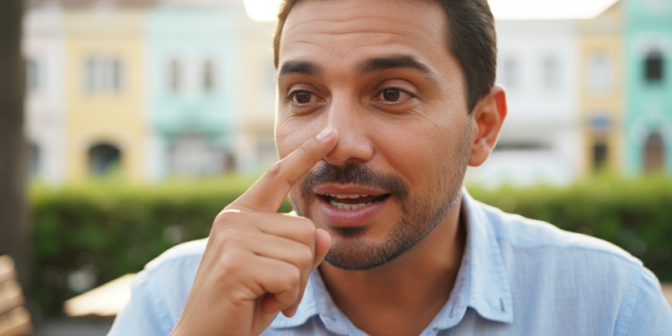 Por que algumas pessoas tocam o nariz enquanto falam