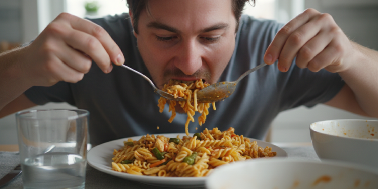 O que significa quando uma pessoa come muito rápido?