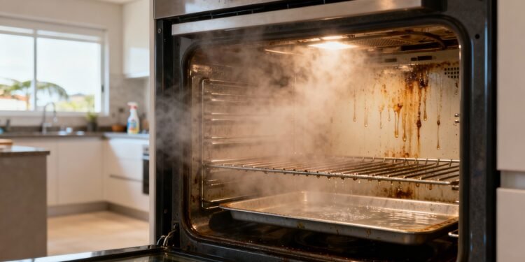 Sem vinagre nem bicarbonato: o truque simples para remover a gordura do forno
