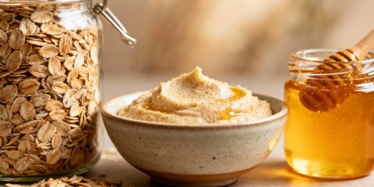 O esfoliante de aveia e mel que acalma crises de eczema: como os anti-inflamatórios curam suavemente