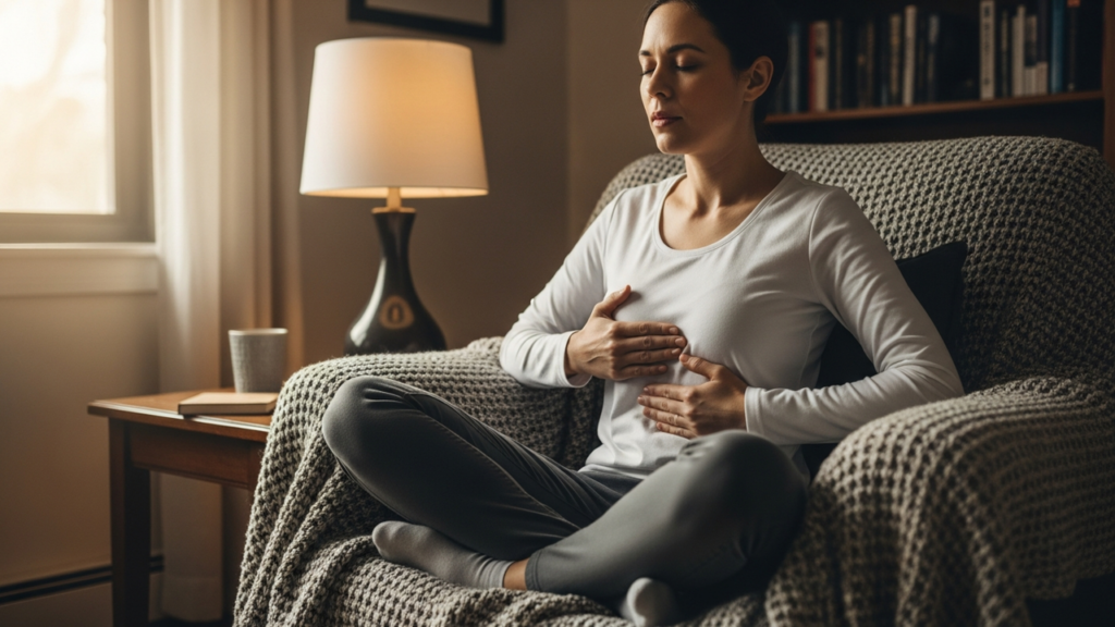 Prática de respiração 3-3-6 para acalmar o sistema nervoso em poucos minutos