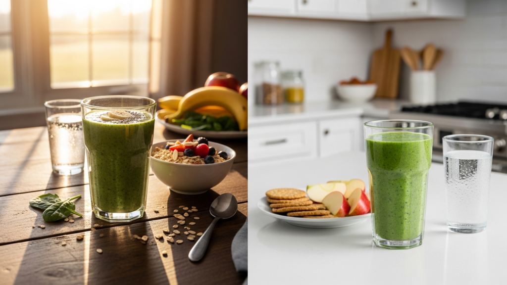 Café da manhã nutritivo contém fibras e ingredientes que ajudam a desinflamar o abdômen e regularizar o funcionamento intestinal diariamente