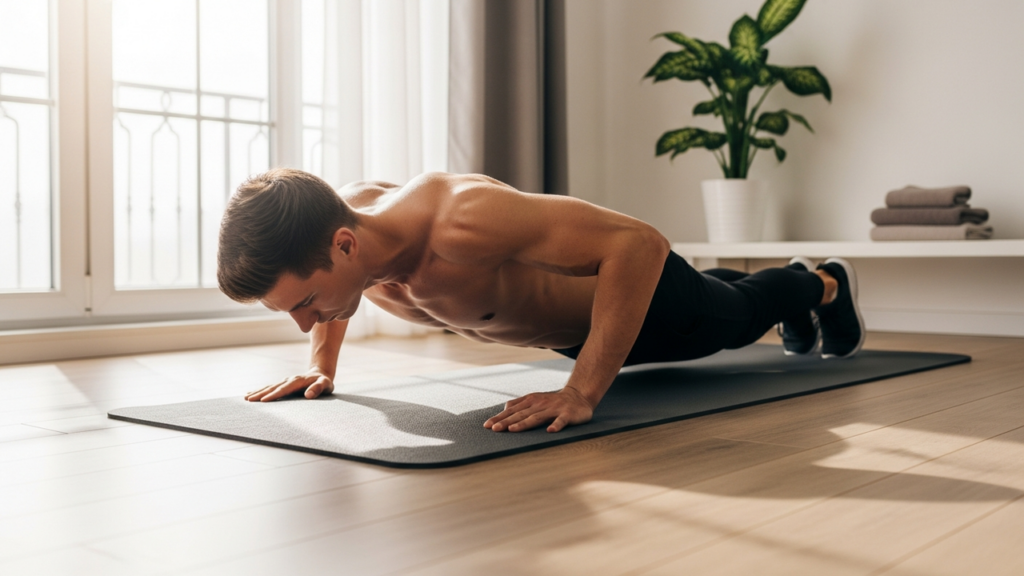 Exercícios simples realizados em casa que ajudam a fortalecer o corpo de forma prática