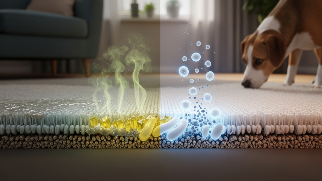 Produto de limpeza que utiliza enzimas para remover resíduos de forma eficiente