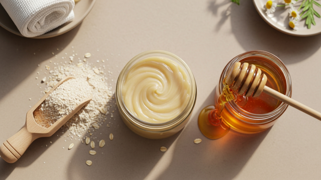 O esfoliante de aveia e mel que acalma crises de eczema: como os anti-inflamatórios curam suavemente