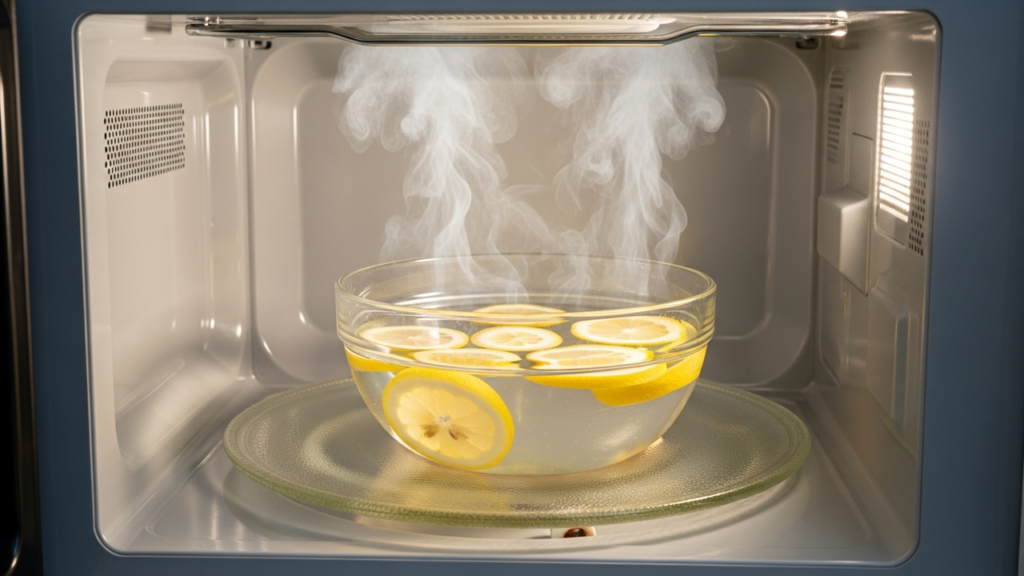 Forma prática de limpar o micro-ondas sem produtos abrasivos ou esforço excessivo