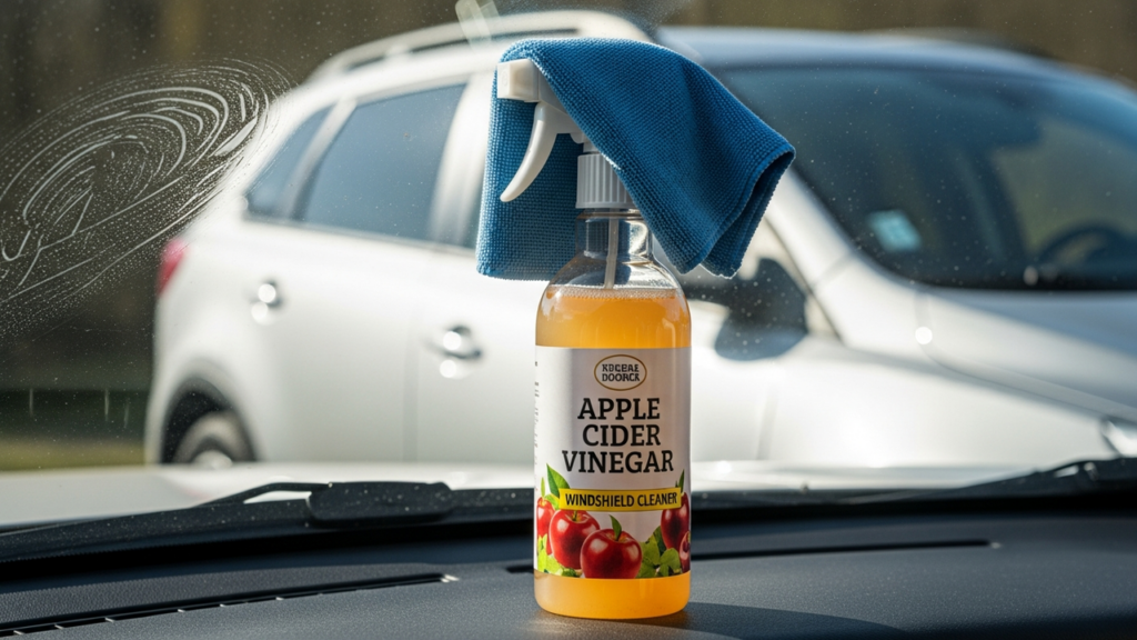 Uso do vinagre de maçã na limpeza do para-brisa para remover sujeira e marcas de água