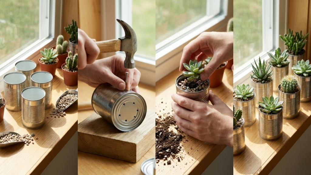 Reaproveitamento de latas de conservas em três ideias criativas de reciclagem doméstica
