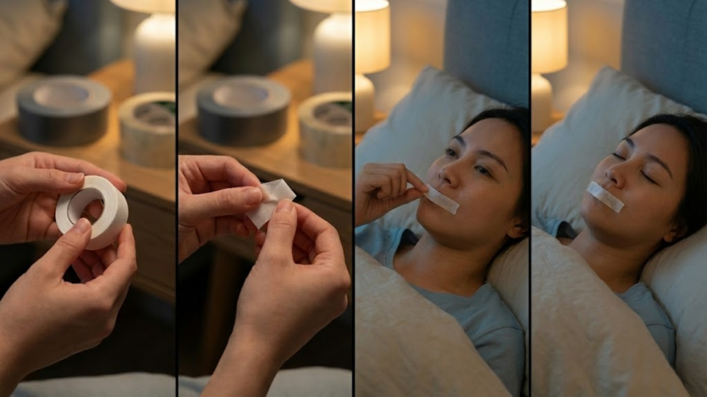 Uso de fita micropore durante o sono associado à redução do ronco e melhora da disposição ao acordar
