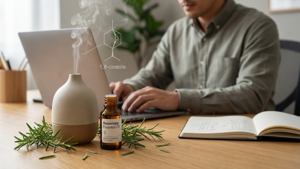 Cheirar óleo essencial de alecrim antes de estudar aumenta a retenção de memória